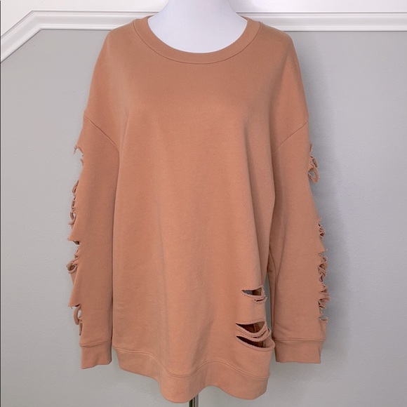 NWOT ALO Yoga Fade Distressed Long Sleeve Pullover - Picture 4 of 7